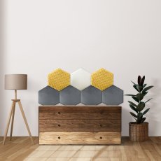 Žltý minky čalúnený panel