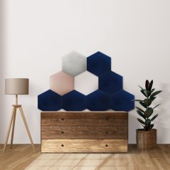 Tmavě modrý čalouněný panel hladký